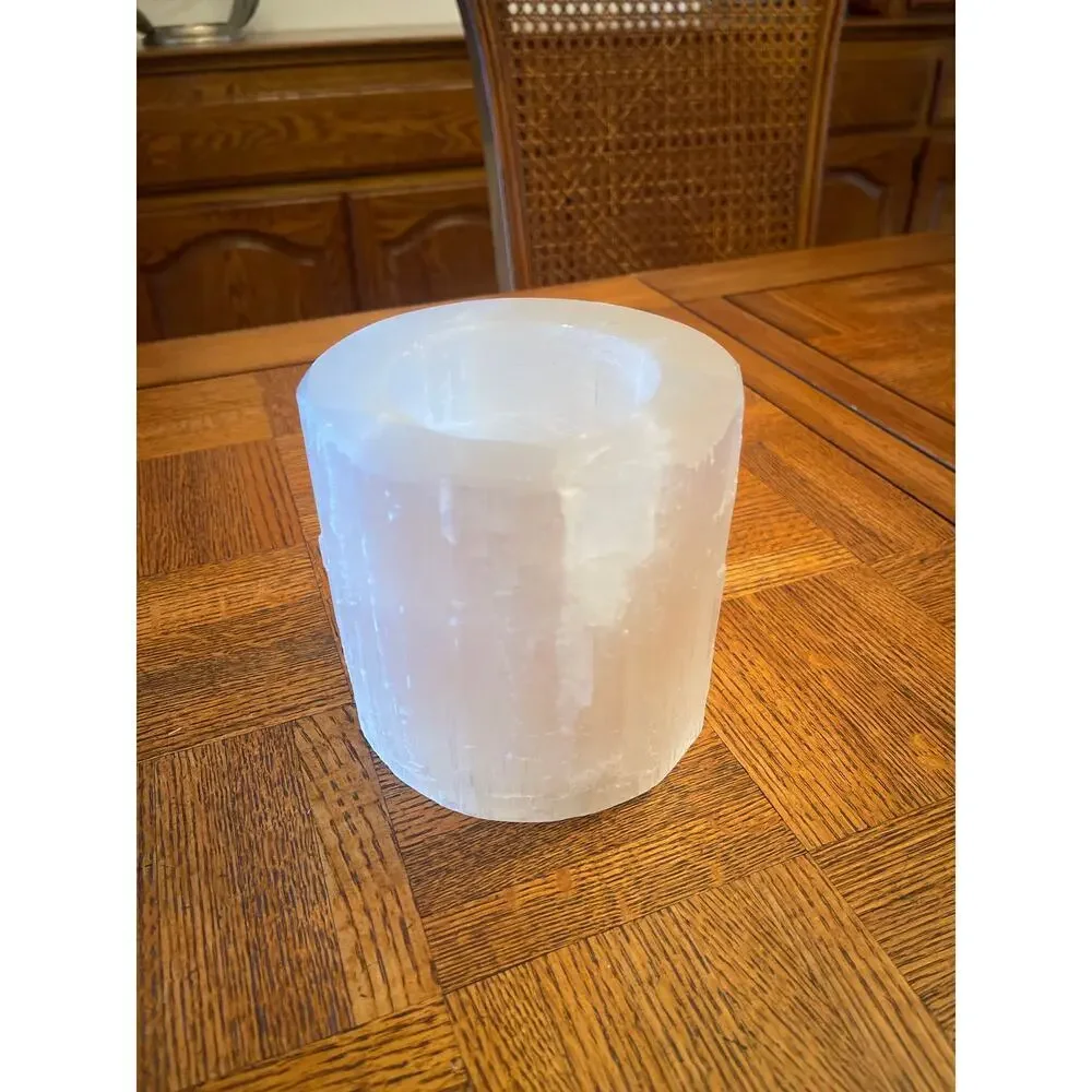Z GALLERIE SELENITE RAW EDGE CANDLE HOLDER